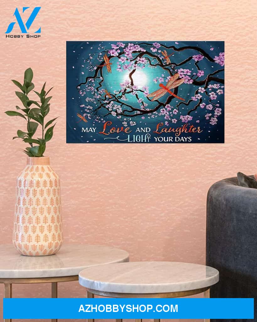 Dragonfly May Love And Laughter Light Your Days Canvas Decor, Wall Decor Visual Art