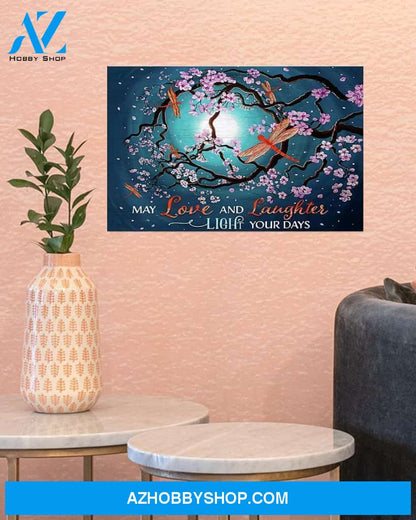 Dragonfly May Love And Laughter Light Your Days Canvas Decor, Wall Decor Visual Art