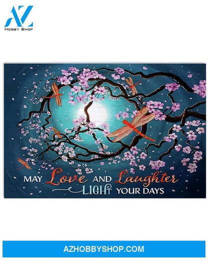 Dragonfly May Love And Laughter Light Your Days Canvas Decor, Wall Decor Visual Art