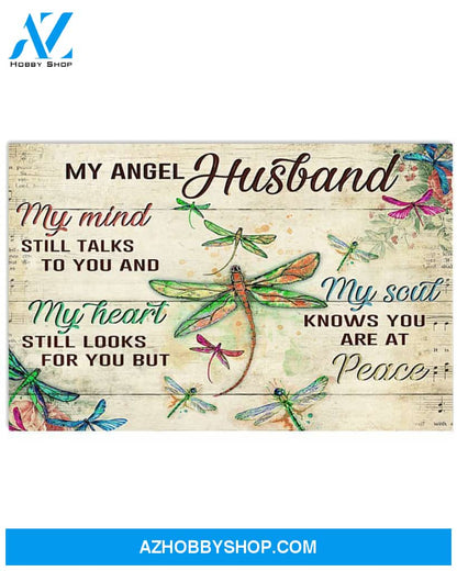 Dragonfly My Angel Husband Canvas Decor, Wall Decor Visual Art