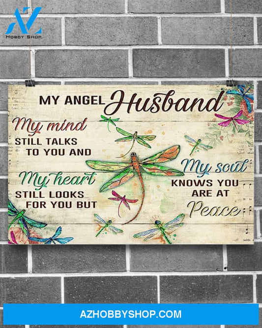 Dragonfly My Angel Husband Canvas Decor, Wall Decor Visual Art