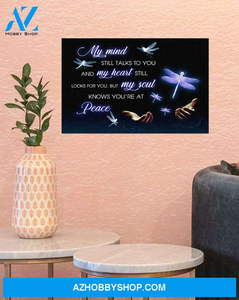 Dragonfly My Soul Knows You're At Peace Canvas Wall Art, Wall Decor Visual Art