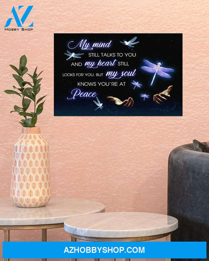 Dragonfly My Soul Knows You're At Peace Canvas Wall Art, Wall Decor Visual Art