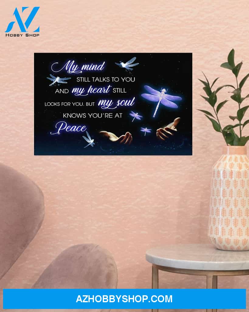 Dragonfly My Soul Knows You're At Peace Canvas Wall Art, Wall Decor Visual Art