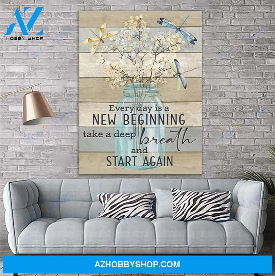 Dragonfly New Beginning Canvas Print Wall Art - Matte Canvas