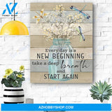 Dragonfly New Beginning Canvas Print Wall Art - Matte Canvas