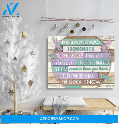 Dragonfly, Promise me you will always remember Canvas And Poster, Wall Decor Visual Art