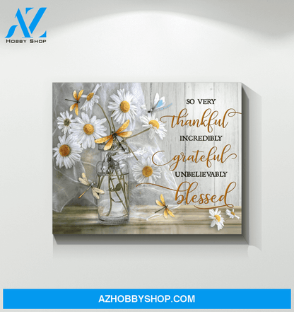 Dragonfly So Very Thankful Canvas Wall Art