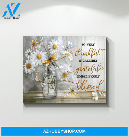 Dragonfly So Very Thankful Canvas Wall Art