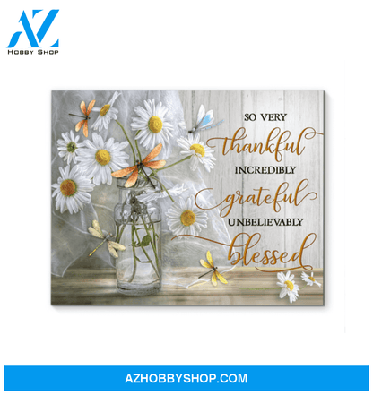 Dragonfly So Very Thankful Canvas Wall Art