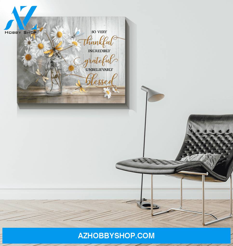 Dragonfly So Very Thankful Canvas Wall Art