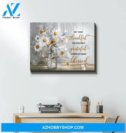 Dragonfly So Very Thankful Canvas Wall Art