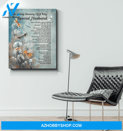 Dragonfly Special Husband Canvas Wall Art