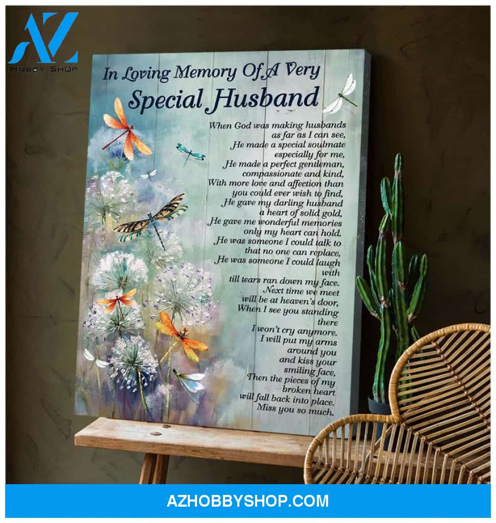 Dragonfly Special Husband Canvas Wall Art