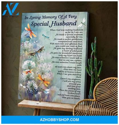 Dragonfly Special Husband Canvas Wall Art
