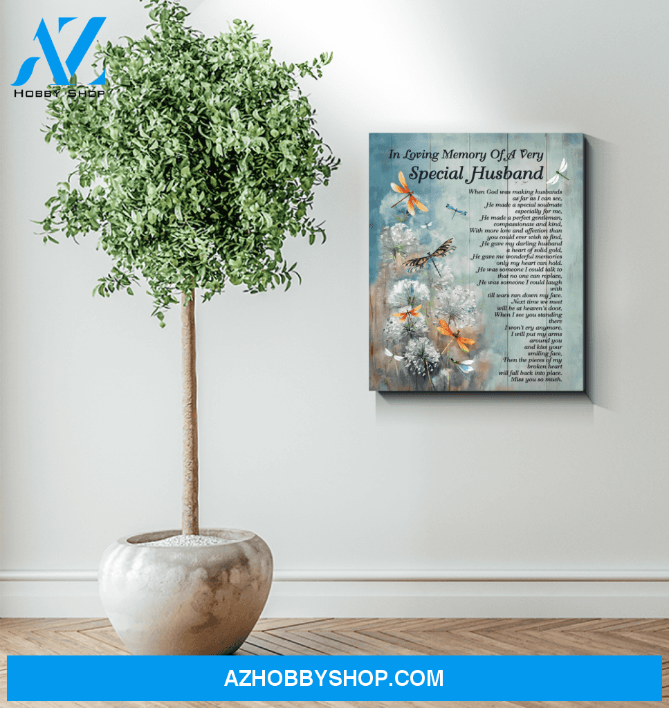 Dragonfly Special Husband Canvas Wall Art
