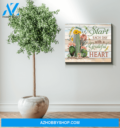 Dragonfly Start Each Day Canvas Wall Art