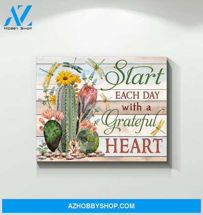 Dragonfly Start Each Day Canvas Wall Art