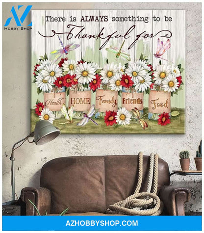 Dragonfly Thankful Canvas Wall Art
