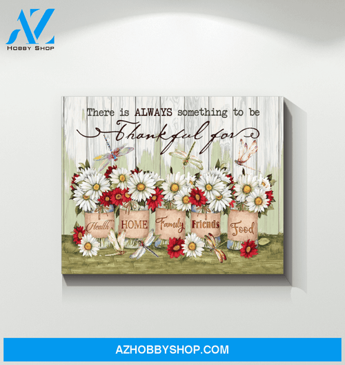 Dragonfly Thankful Canvas Wall Art