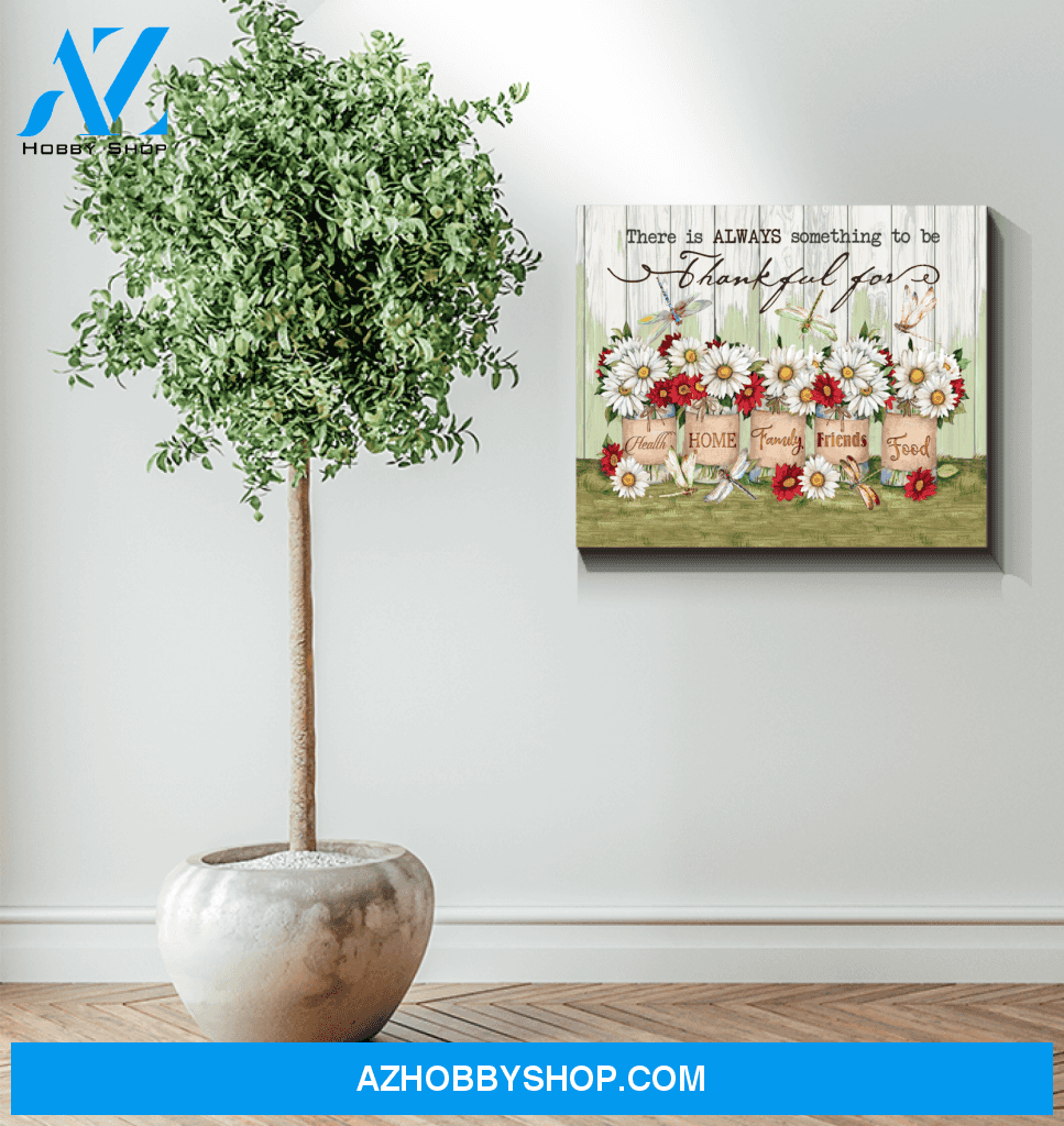 Dragonfly Thankful Canvas Wall Art