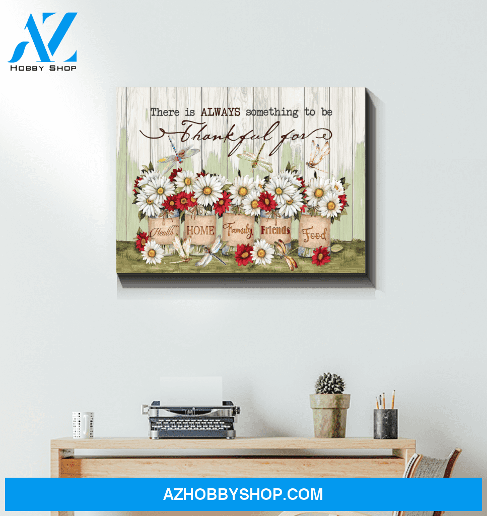 Dragonfly Thankful Canvas Wall Art