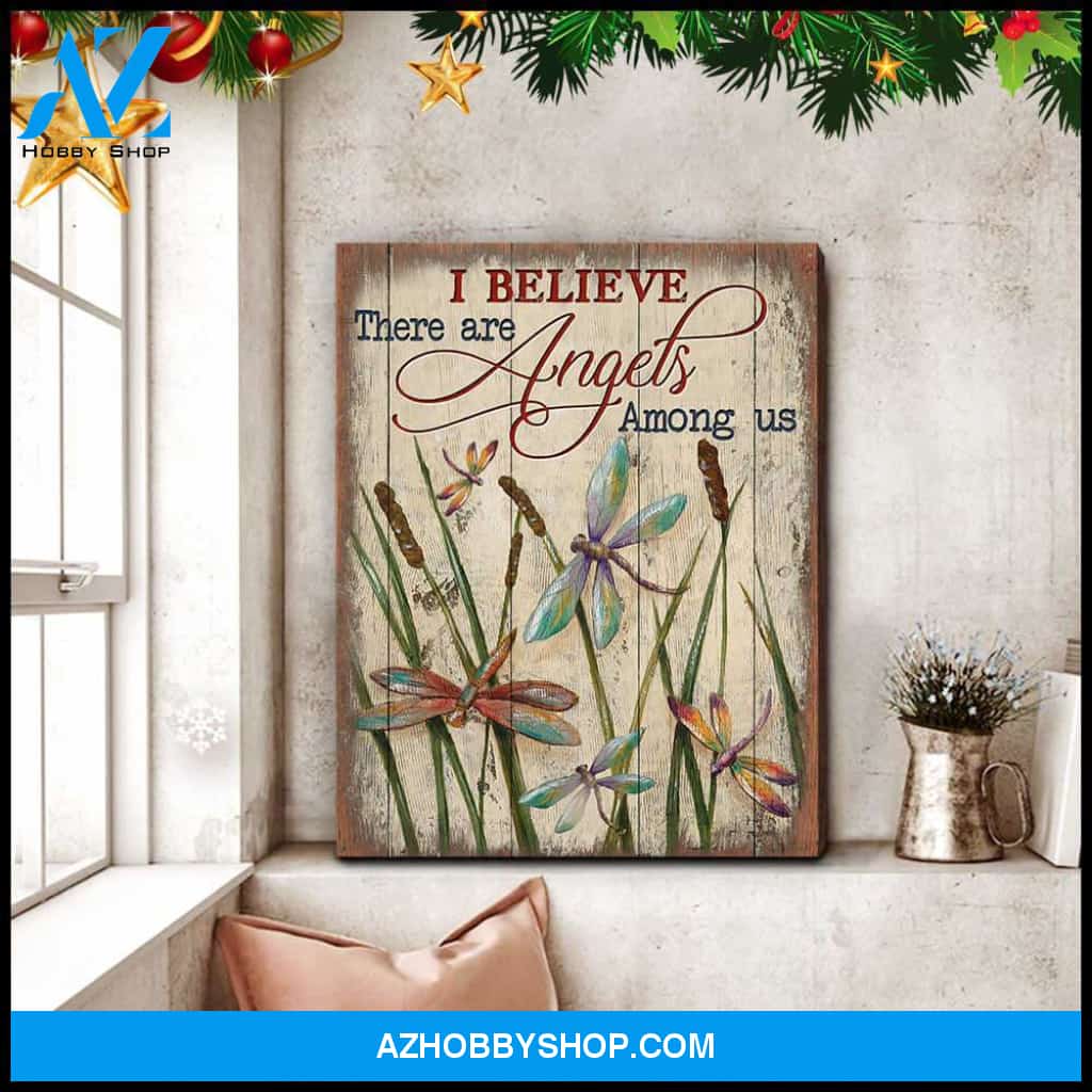Dragonfly There Are Angels Among Us Canvas Wall Art Decor