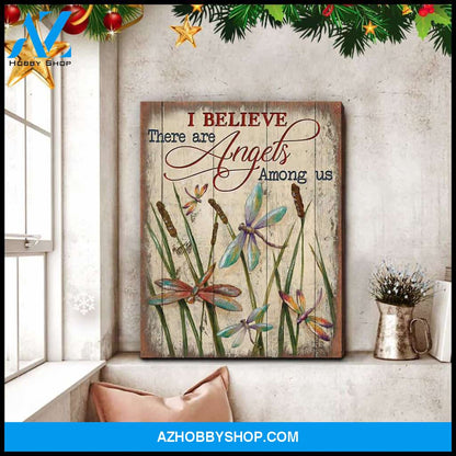 Dragonfly There Are Angels Among Us Canvas Wall Art Decor