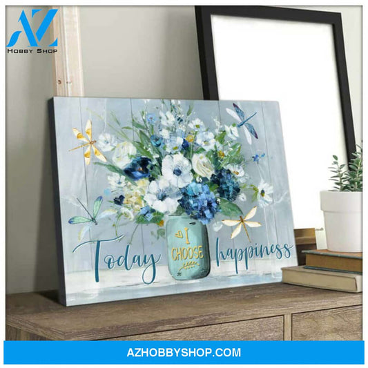 Dragonfly Today I Choose Happiness | Moosfy Wrap Canvas Ready To Hang