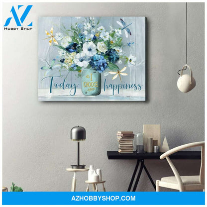 Dragonfly Today I Choose Happiness | Moosfy Wrap Canvas Ready To Hang