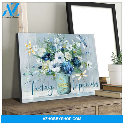 Dragonfly Today I Choose Happiness Canvas Wall Art