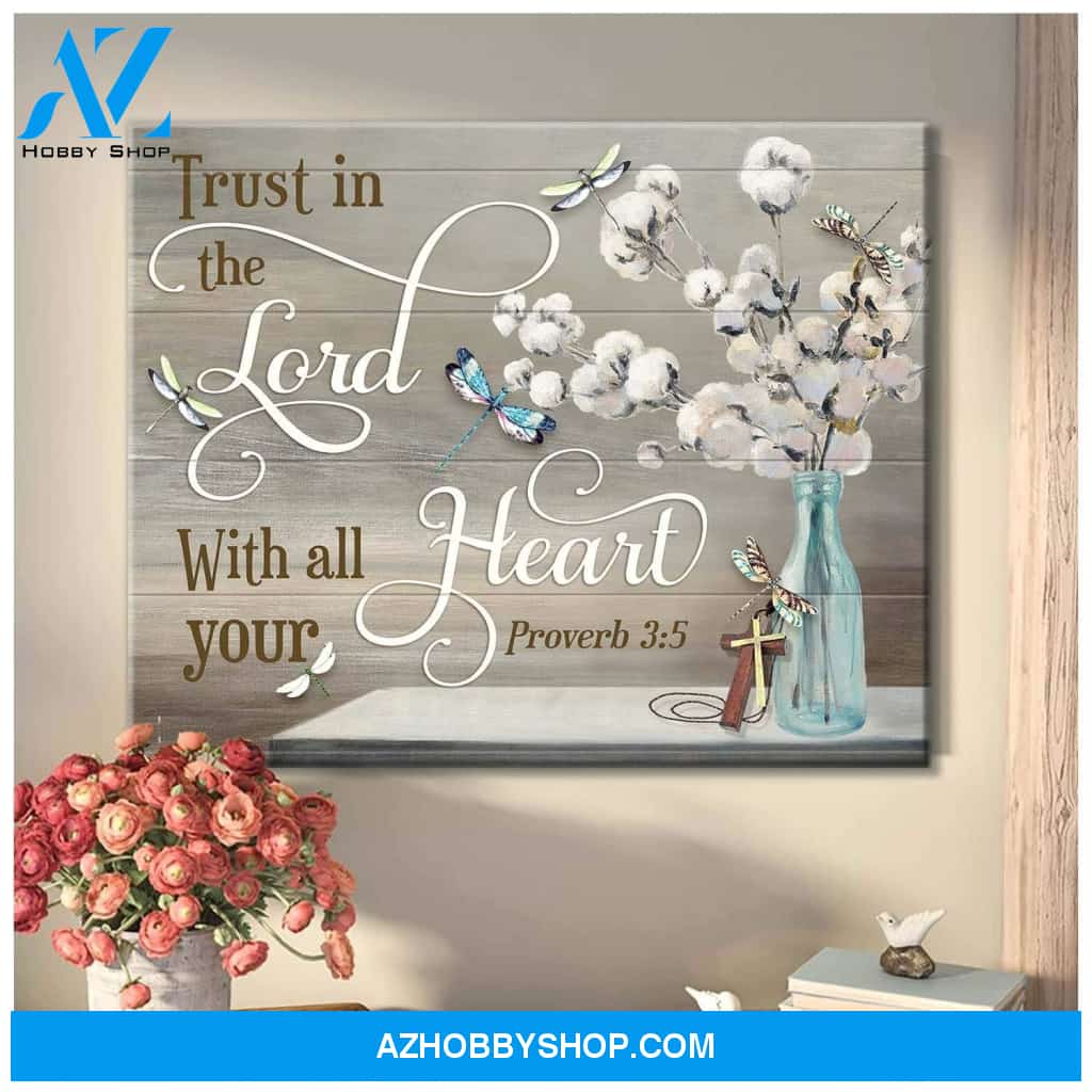 Dragonfly Trust In The Lord Canvas Wall Art