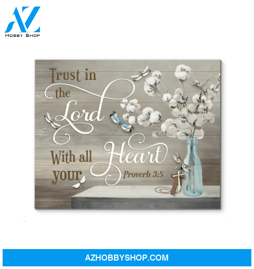 Dragonfly Trust In The Lord Canvas Wall Art
