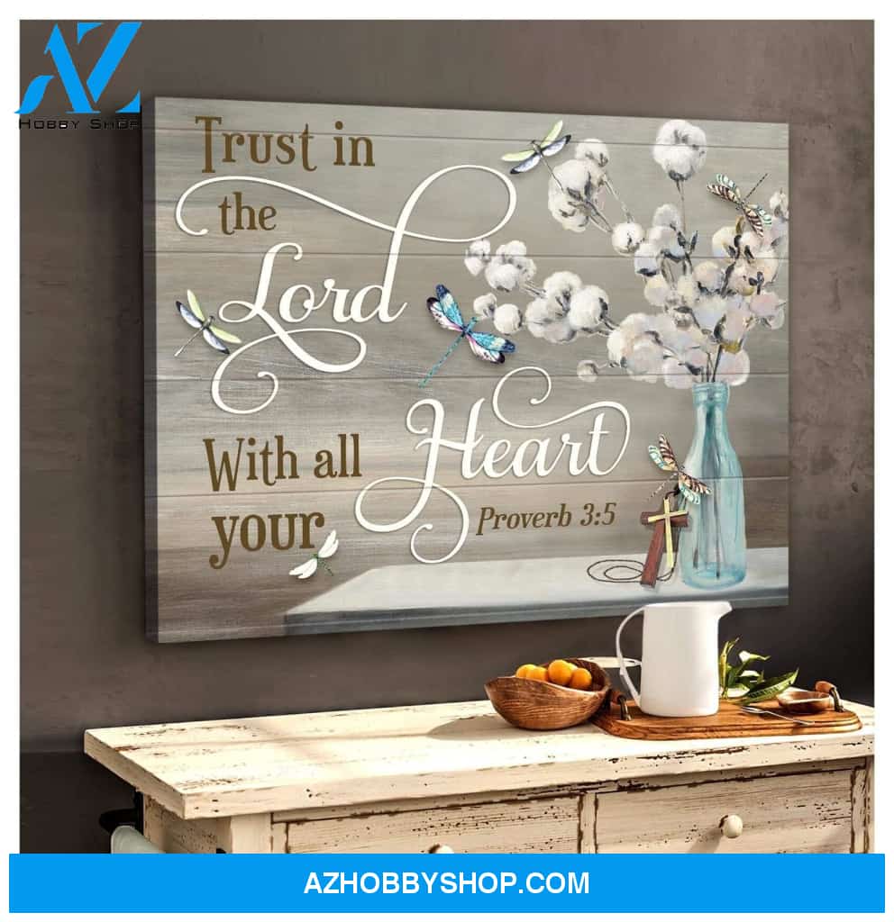 Dragonfly Trust In The Lord Canvas Wall Art