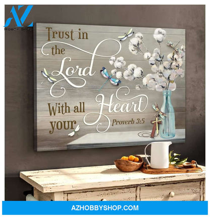 Dragonfly Trust In The Lord Canvas Wall Art