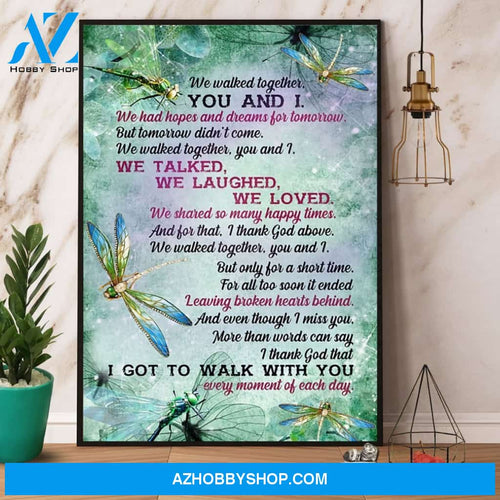 Dragonfly We Walked Together Canvas And Poster, Wall Decor Visual Art