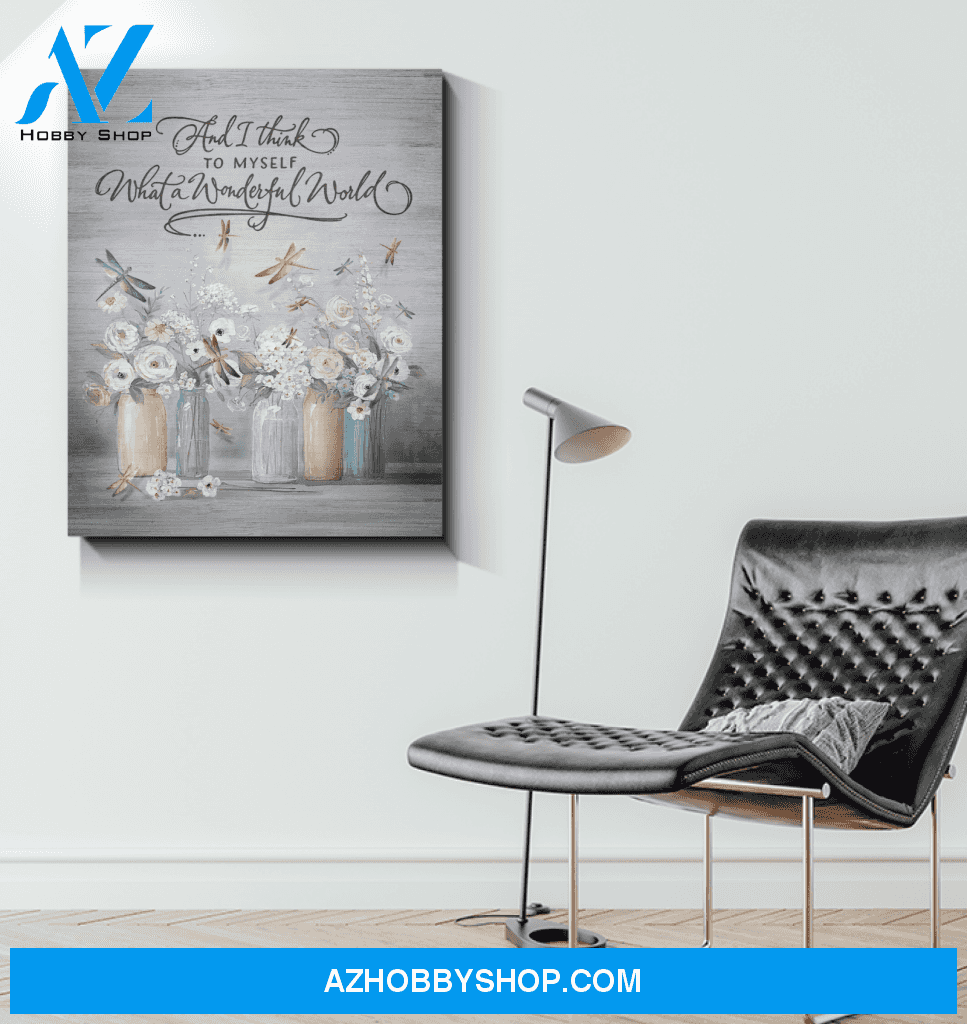 Dragonfly What A Wonderful World Canvas Wall Art