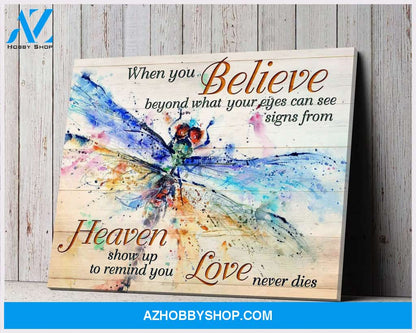 Dragonfly When You Believe Decor Canvas Wall Art