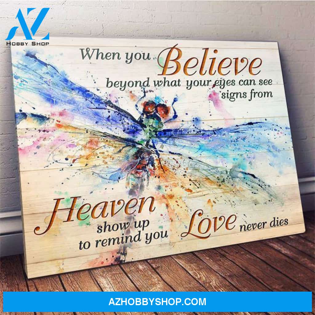 Dragonfly When You Believe Decor Canvas Wall Art