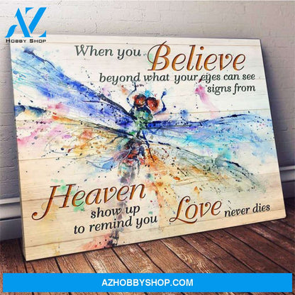 Dragonfly When You Believe Decor Canvas Wall Art