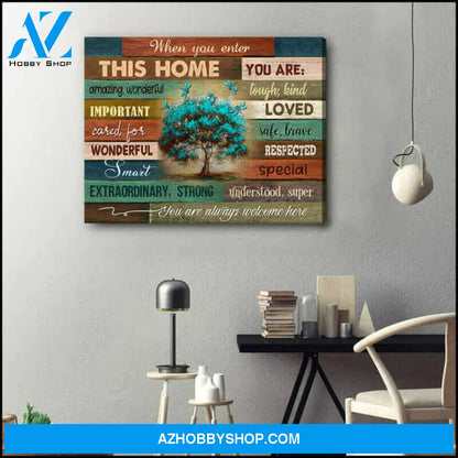 Dragonfly When You Enter This Home | Moosfy Wrap Canvas Ready To Hang