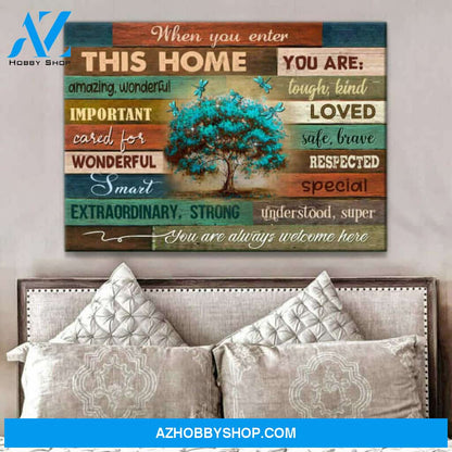 Dragonfly When You Enter This Home | Moosfy Wrap Canvas Ready To Hang