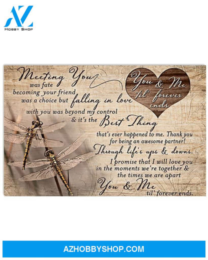 Dragonfly You And Me Til' Forever Ends Canvas Gift, Wall Decor Visual Art