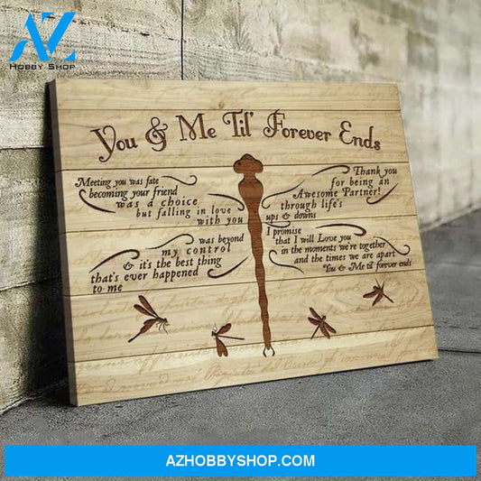 Dragonfly, You and Me Til' Forever Ends Wedding Anniversary Poster Canvas Wall Decor Visual Art