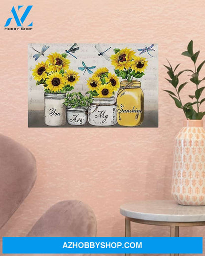 Dragonfly You Are My Sunshine Canvas Prints, Wall Decor Visual Art