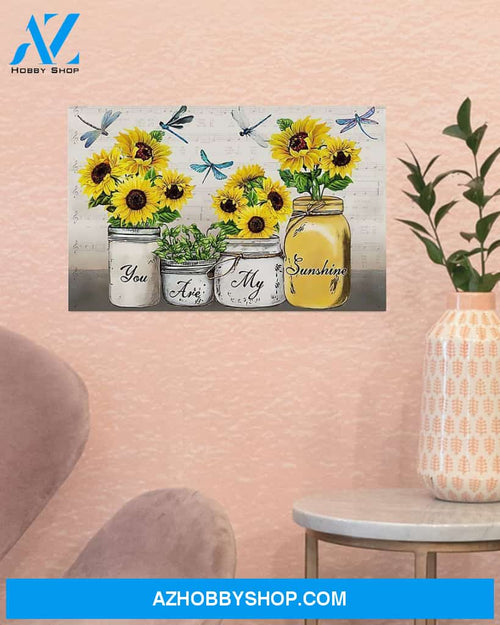 Dragonfly You Are My Sunshine Canvas Prints, Wall Decor Visual Art