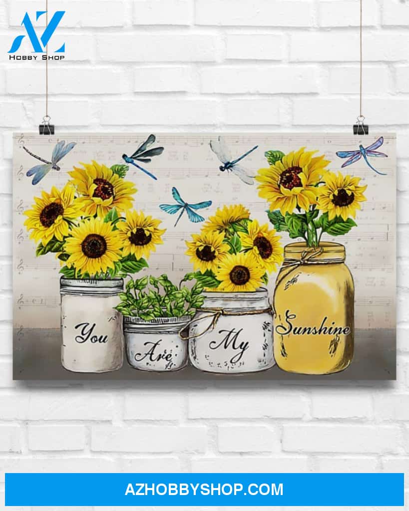 Dragonfly You Are My Sunshine Canvas Prints, Wall Decor Visual Art