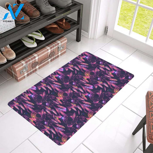 Dream catcher neon Rubber Doormat