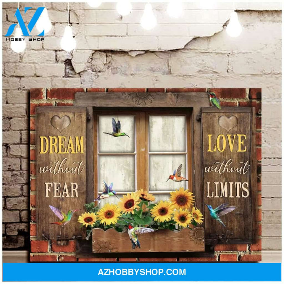 Dream Without Fear Hummingbird Wall Art Canvas