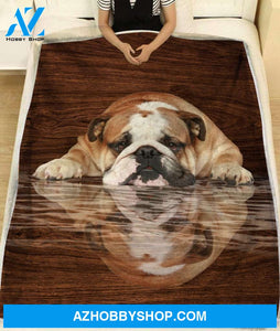 Dreaming Bulldog - Dog Fleece Blanket